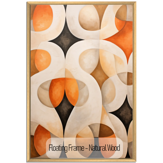 Abstract Collection | Alabaster & Amber | Harmony in Organic Abstraction on Art Cloth by Roderick Sebastiaan | WoodenFloaterFrame-NaturalWood_91b89ab5-fb67-4c02-b986-e19a675bd4f5