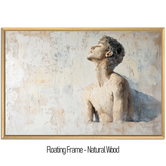 Male Collection | Subtle Liberation | Minimalist Textured Look Portrait of Introspection by Roderick Sebastiaan | WoodenFloaterFrame-NaturalWood_ac02f72d-f998-4f7e-8841-76c952abc7a4