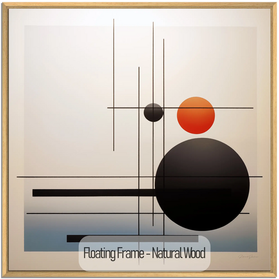 Minimalism Collection | Conjunction of the Spheres | Modern Minimalist Art for Elegant Decor by Roderick Sebastiaan | WoodenFloaterFrame-NaturalWood_b344cf73-259c-4dbf-8d27-bbf28c147428