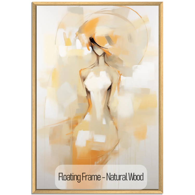 Silhouette in Sunlight | Radiant Sunlit Female Silhouette on Abstract Art cloth