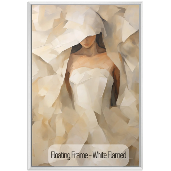 Feminine Collection | Beyond the Veil | Mystical Abstract Portrait in Modern Art Frame by Roderick Sebastiaan | WoodenFloaterFrame-White-Flamed_1f7cc0bc-eea8-494e-8410-986514fb9d79