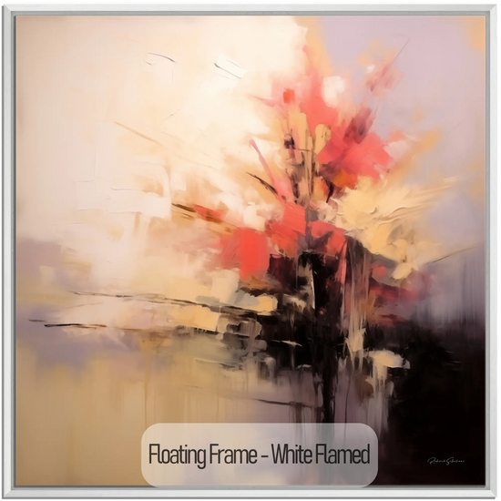 Abstract Collection | Fiery Genesis | Warmth and Motion in Abstract Canvas Art by Roderick Sebastiaan | WoodenFloaterFrame-White-Flamed_4b18ad1f-e049-4056-a88e-11b7f9defa87