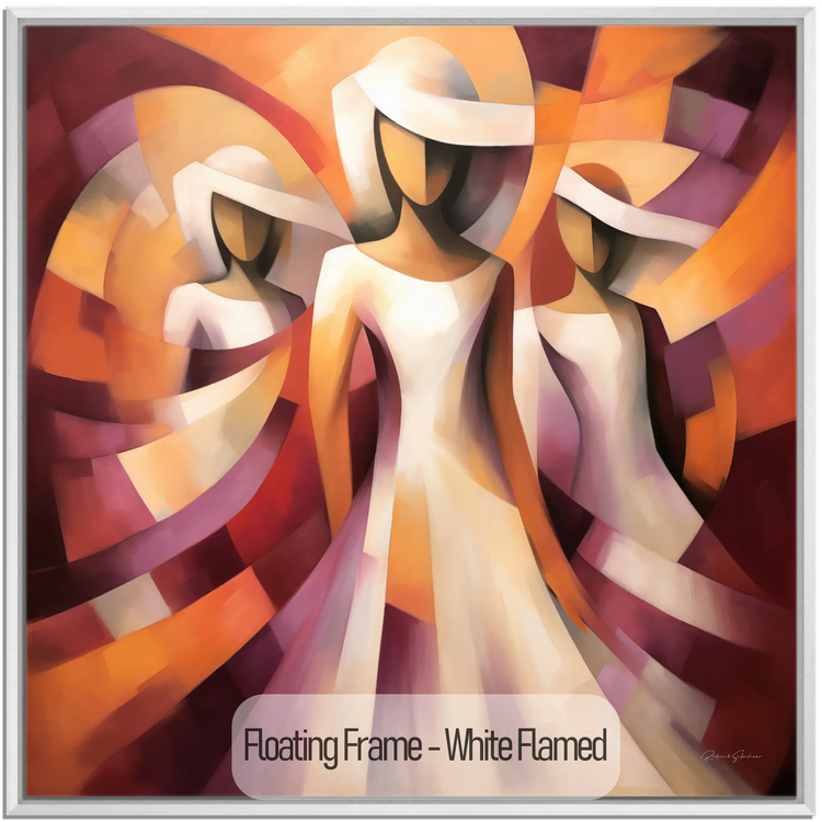 Feminine Collection | Crimson Rhapsody | Elegant Dance of Colour and Shape Art Print by Roderick Sebastiaan | WoodenFloaterFrame-White-Flamed_4f573dcd-fc6a-4ce8-8e04-80c67246c9c7