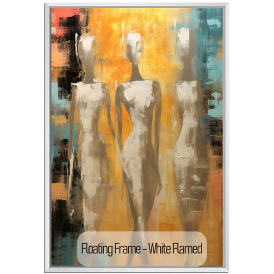 Feminine Collection | Ethereal Elegance | Refined Abstract Trio in Warm Glow on Art cloth by Roderick Sebastiaan | WoodenFloaterFrame-White-Flamed_5bc04b04-23a8-463b-af52-f428e328a044