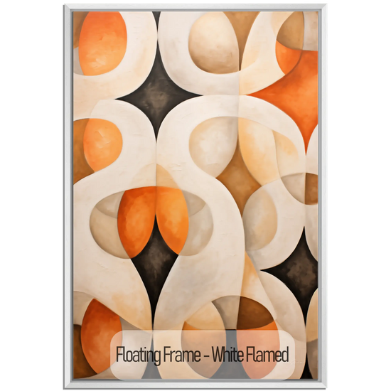 Abstract Collection | Alabaster & Amber | Harmony in Organic Abstraction on Art Cloth by Roderick Sebastiaan | WoodenFloaterFrame-White-Flamed_697b4d2c-7b09-4ee6-8f31-59a6664ed9c8