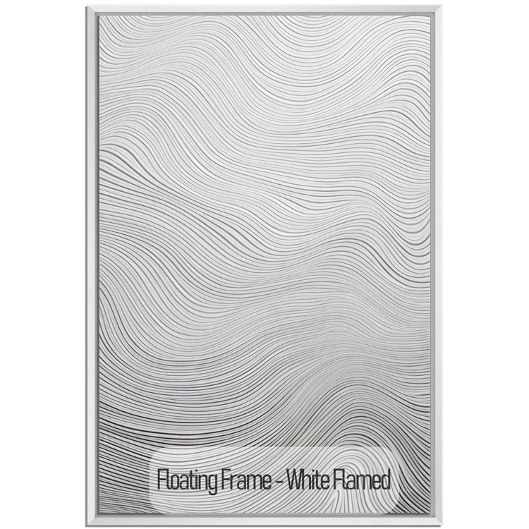 Minimalism Collection | Deserto d'Avorio | Soothing Zen Waves in Abstract Minimalism by Roderick Sebastiaan | WoodenFloaterFrame-White-Flamed_6ebf9a5c-5dcd-4ce8-a1e0-7a2eaedc439e