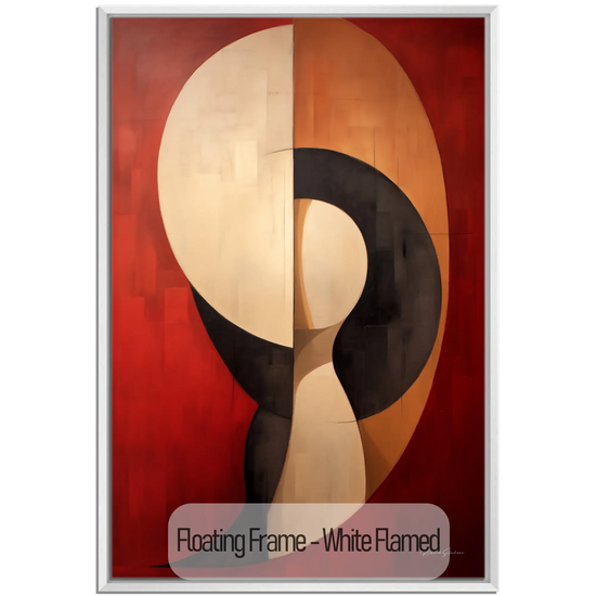 Abstract Collection | Crimson Dance | Fiery Red Abstract Dance on Modern Art Frame by Roderick Sebastiaan | WoodenFloaterFrame-White-Flamed_7d00be06-8964-4438-847e-c0d93f03b91c