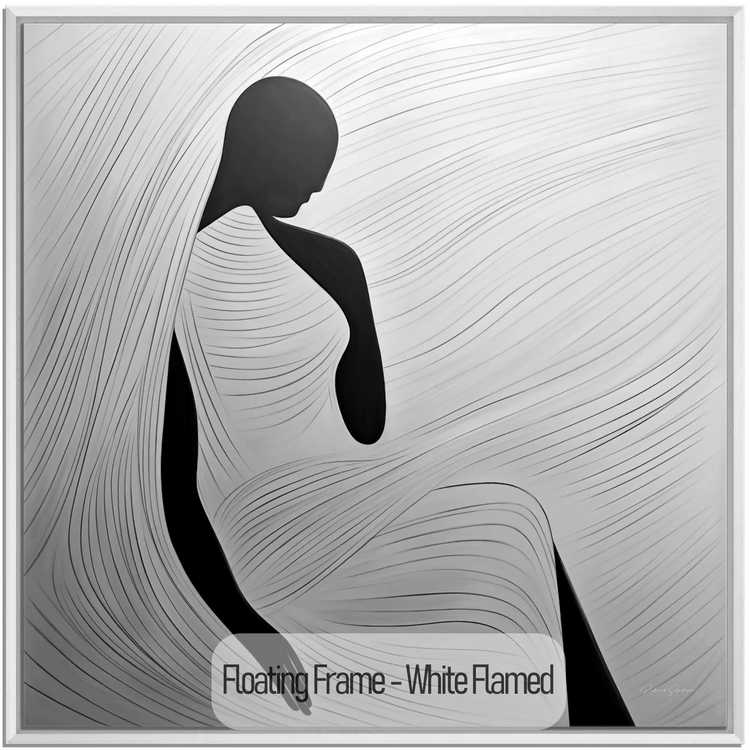 Space of Reflection | Contemplative Monochrome Silhouette Art Print