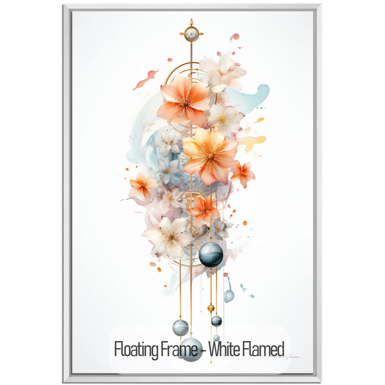 Nature's Clockwork | Floral Elegance and Timeless Mechanics Art Print