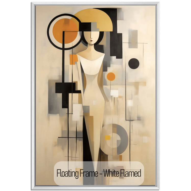 Graceful Geometry | Art Deco Inspired Woman Figure Portrait on Art Cloth