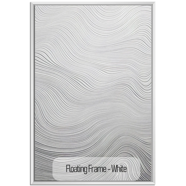 Minimalism Collection | Deserto d'Avorio | Soothing Zen Waves in Abstract Minimalism by Roderick Sebastiaan | WoodenFloaterFrame-White_0e16ec7e-a33a-4262-983f-606b7a9069d8