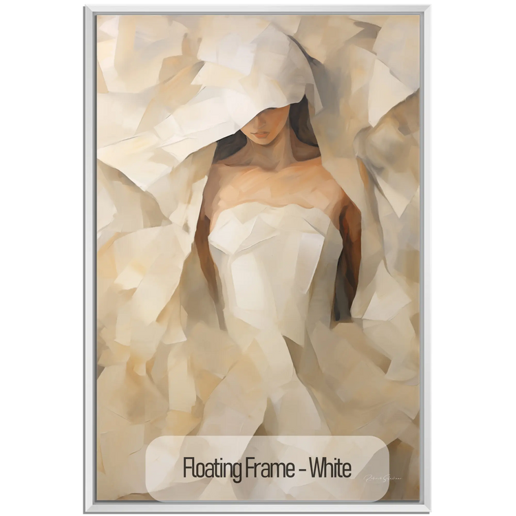 Feminine Collection | Beyond the Veil | Mystical Abstract Portrait in Modern Art Frame by Roderick Sebastiaan | WoodenFloaterFrame-White_2dc8456c-ec15-404c-b127-c7b635573bcf