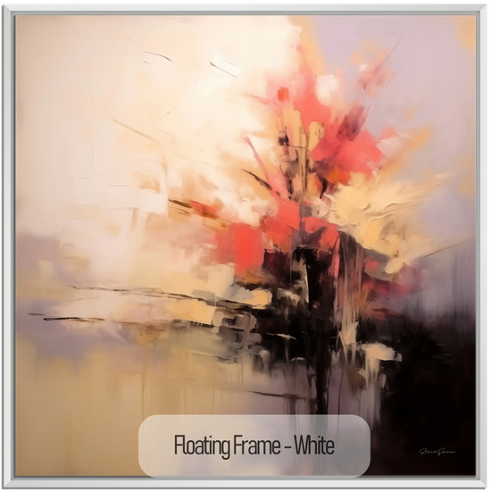 Abstract Collection | Fiery Genesis | Warmth and Motion in Abstract Canvas Art by Roderick Sebastiaan | WoodenFloaterFrame-White_51f7c3fe-39a4-407b-8a59-299817ea8856