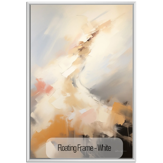 Abstract Collection | Ascension | Dynamic Abstract Movement of the Soul in Warm Tones by Roderick Sebastiaan | WoodenFloaterFrame-White_5539e1f6-dadf-45c6-ba3c-e79f30267b4d