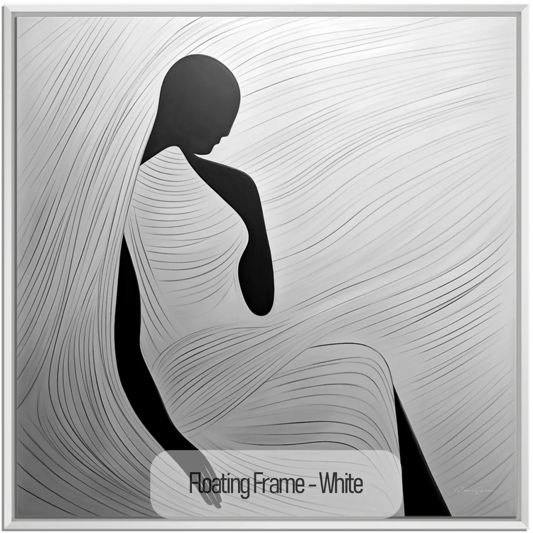 Space of Reflection | Contemplative Monochrome Silhouette Art Print