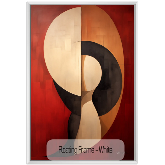 Abstract Collection | Crimson Dance | Fiery Red Abstract Dance on Modern Art Frame by Roderick Sebastiaan | WoodenFloaterFrame-White_60920b2f-0bd2-42ea-839b-e761211f5bc6