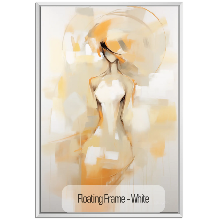 Silhouette in Sunlight | Radiant Sunlit Female Silhouette on Abstract Art cloth