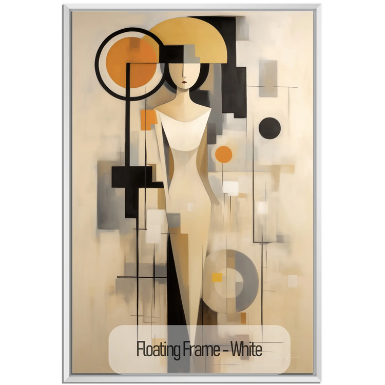 Graceful Geometry | Art Deco Inspired Woman Figure Portrait on Art Cloth