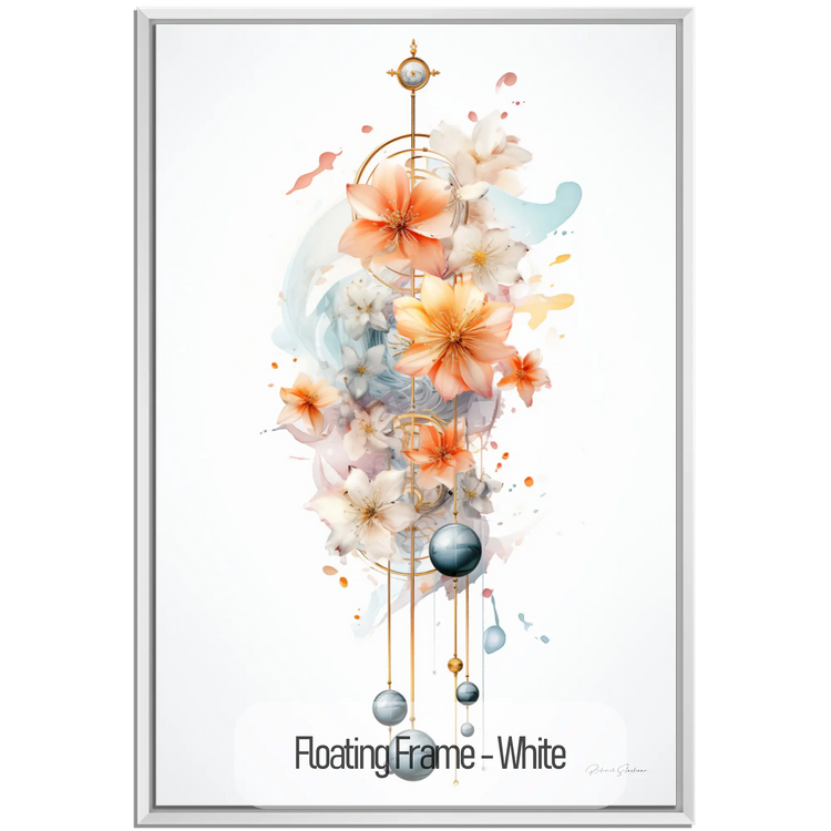 Nature's Clockwork | Floral Elegance and Timeless Mechanics Art Print