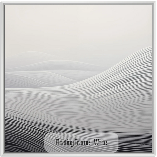 Minimalism Collection | Fading Echoes | Elegant Minimalist Dune Landscape Art for Modern Spaces by Roderick Sebastiaan | WoodenFloaterFrame-White_f7916a3f-339d-4999-81ad-421fbbf5dfd1