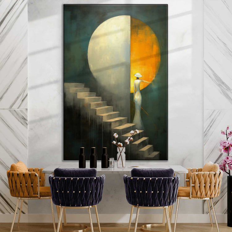 Abstract Collection | Celestial Passage | Journey through Celestial Spheres & Duality by Roderick Sebastiaan | Zone-CelestialPassagestylish-dining-room-2x3-1-Panel