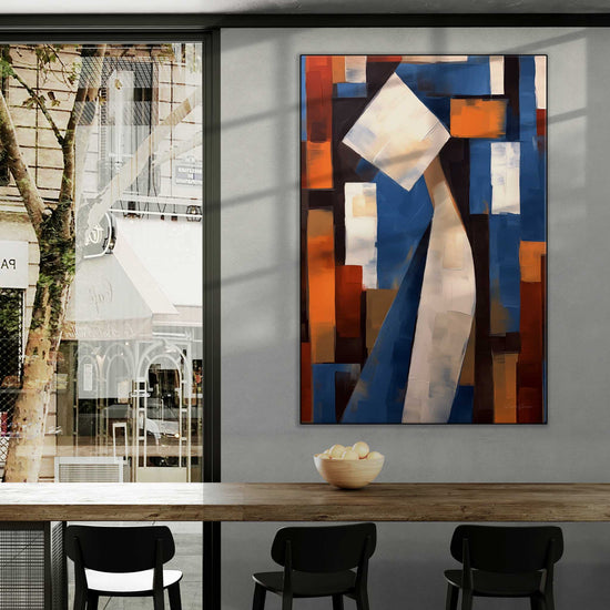 Abstract Collection | Cerulean Introspection | Contemporary Abstract Atmosphere in Art Print by Roderick Sebastiaan | Zone-CeruleanIntrospectioncity-cafe-with-window-views