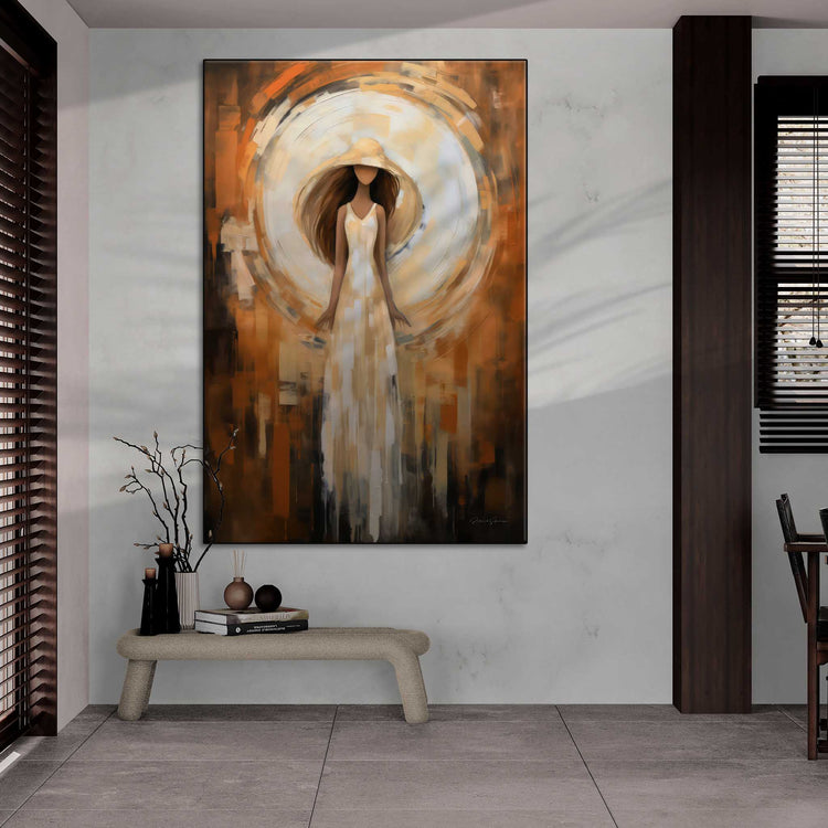 Feminine Collection | Lune de Beauté | Abstract Nocturnal Female Elegance in Moonlight by Roderick Sebastiaan | Zone-LunedeBeauteopen-plan-room-with-wood-accents