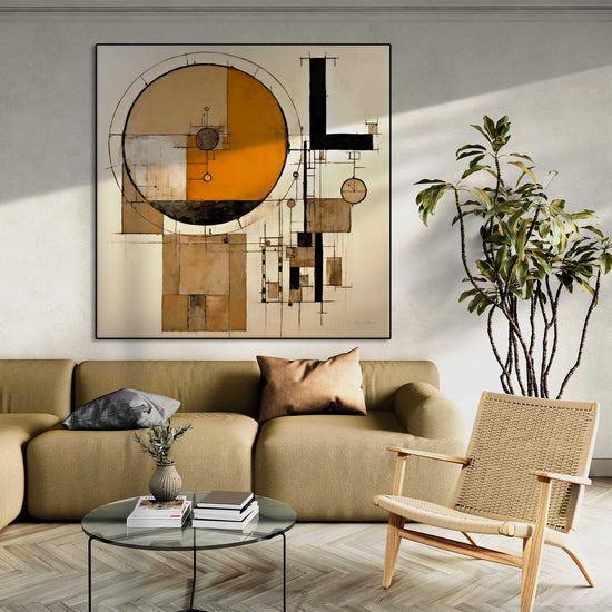 Geometry Collection | Scheme of Life | Ludic Geometric Abstraction of Everyday Existence by Roderick Sebastiaan | Zone-SchemeofLifeliving-room-with-a-tall-tropical-plant