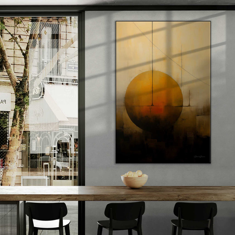 Abstract Collection | Solstitium Aeternum | Golden Celestial Body in Harmonious Abstraction by Roderick Sebastiaan | Zone-SolstitiumAeternumcity-cafe-with-window-views