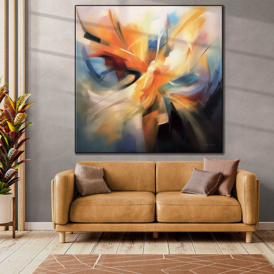 Abstract Collection | Soul of the Phoenix | Dynamic Abstract Artwork for Modern Interiors by Roderick Sebastiaan | Zone-SoulofthePhoenixlarge-bright-living-room-1x1-1-Panel