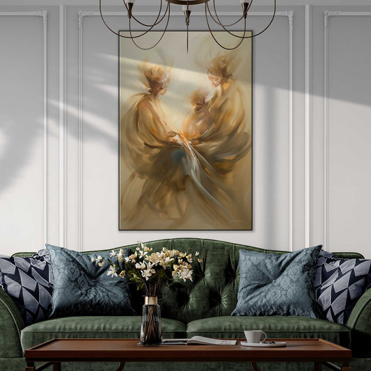 Abstract Collection | Souls of Elysium | Ethereal Dance of Light and Harmony Art by Roderick Sebastiaan | Zone-SoulsofElysiumclassic-living-room-with-fancy-sofa