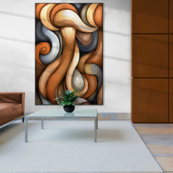 Abstract Collection | The Dreamweaver | Surreal Waves and Curves on Art Frame by Roderick Sebastiaan | Zone-TheDreamweaverhotel-lobby-with-ceramic-feature-wall-2x3-1-Panel