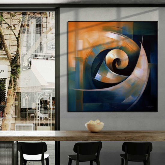 Abstract Collection | The Spiral | Abstract Dynamics and Movement in Modern Colours by Roderick Sebastiaan | Zone-TheSpiralcity-cafe-with-window-views