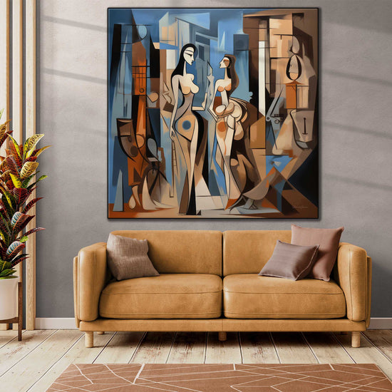 Surrealism Collection | Ville de Rêve No.1 | Abstract Meeting in a Dream City on Art Cloth by Roderick Sebastiaan | Zone-VilledeReveNo.1large-bright-living-room-1x1-1-Panel