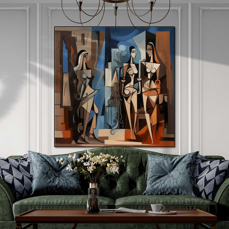 Surrealism Collection | Ville de Rêve No.3 | Cubism and Contrast in a Dream Metropolis by Roderick Sebastiaan | Zone-VilledeReveNo.3classic-living-room-with-fancy-sofa