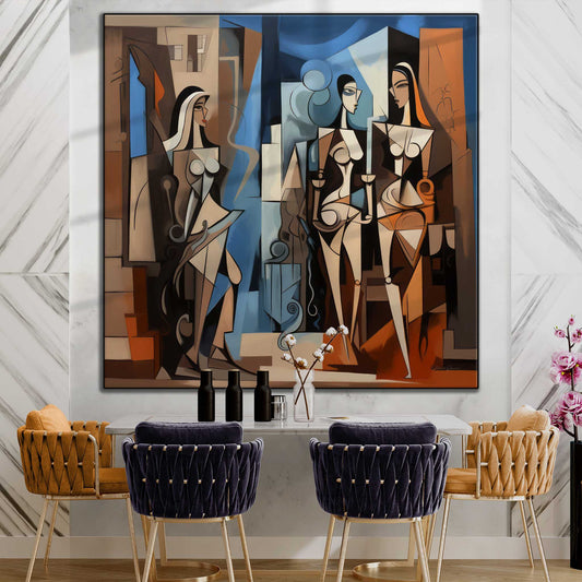 Surrealism Collection | Ville de Rêve No.3 | Cubism and Contrast in a Dream Metropolis by Roderick Sebastiaan | Zone-VilledeReveNo.3stylish-dining-room-1x1-1-Panel