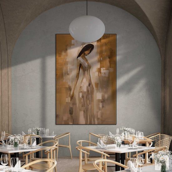 Feminine Collection | Whispers of Seduction | Mystical Sensual Elegance in Warm Colours on Art Cloth by Roderick Sebastiaan | Zone-WhispersofSeductionfancy-restaurant-with-vaulted-ceiling