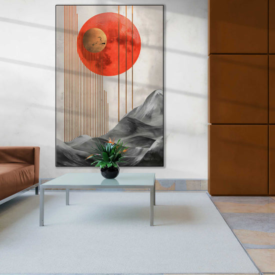 Minimalism Collection | Zen Alignment | Harmonious Abstract Balance of Nature and Geometry by Roderick Sebastiaan | Zone-ZenAlignmenthotel-lobby-with-ceramic-feature-wall-2x3-1-Panel